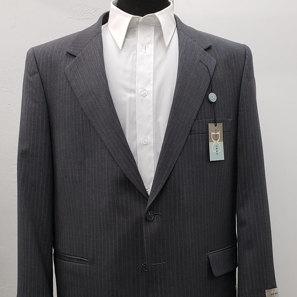 Daniel Gray Two Button Gray Striped Suit